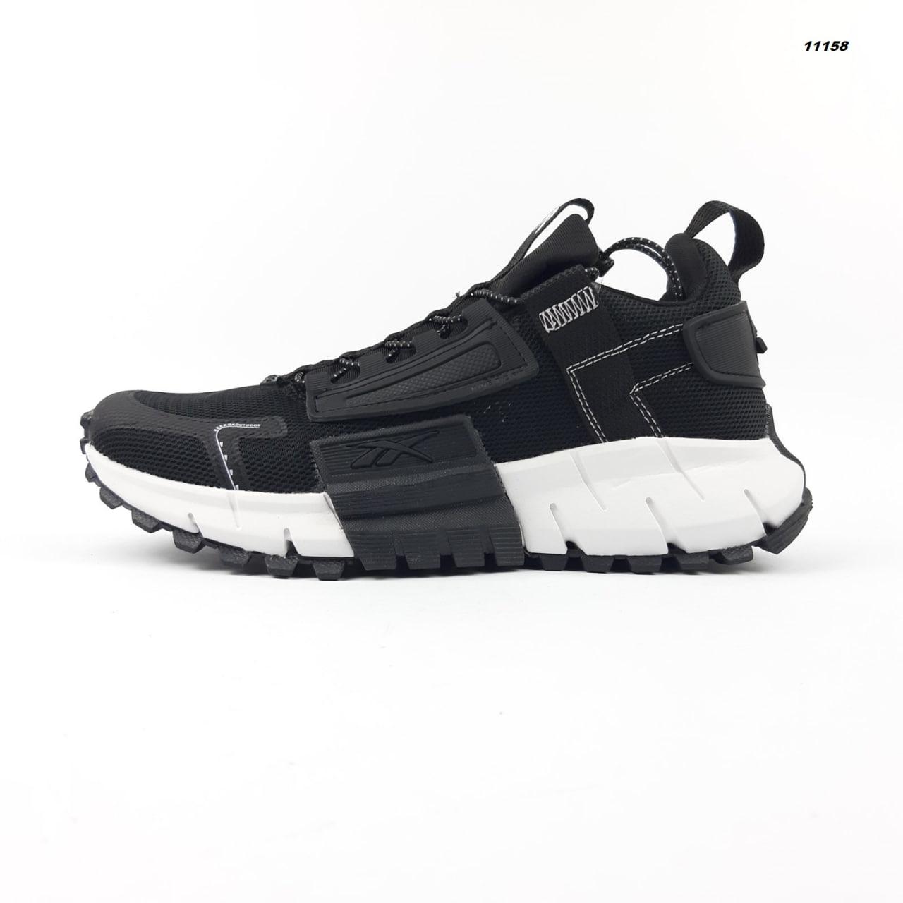 Чоловічі кросівки Reebok Zig Kinetica Edge (чорні з білим) повсякденні кросівки 11158 Рибок vkross