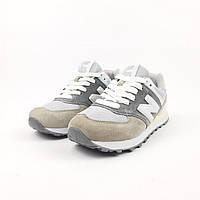 Женские демисезонные кроссовки New Balance 574 classic (серые с светло-серым) спортивные кроссы 20937 НБ cross