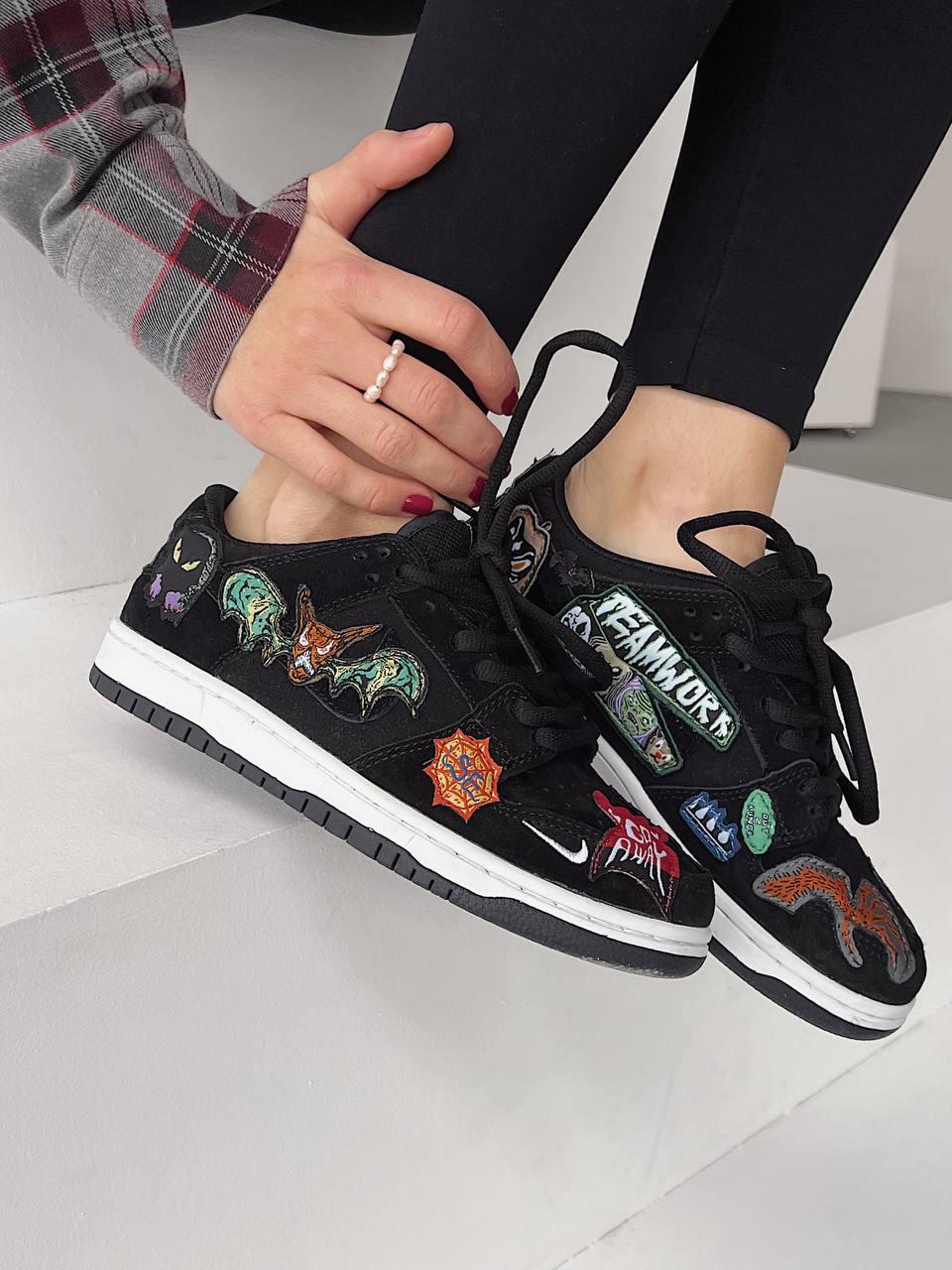 Чоловічі кросівки Nike SB Dunk Low Pro QS Neckface (чорні) модні демісезонні кросівки NK089 Найк vkross, фото 1