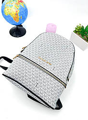 Жіночий рюкзак Michael Kors Backpack White (білий із сірим лого) зручний місткий універсальний S113 vkross