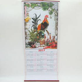 Бамбуковый календарь "Новогодний петух"