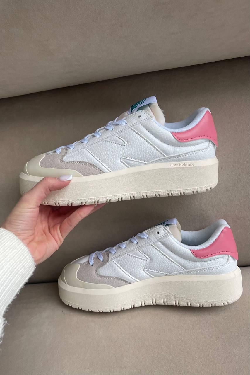 Жіночі демісезонні кросівки New Balance CT302 White/Pink Premium (білі з рожевим) стильні NB0068 НБ vkross