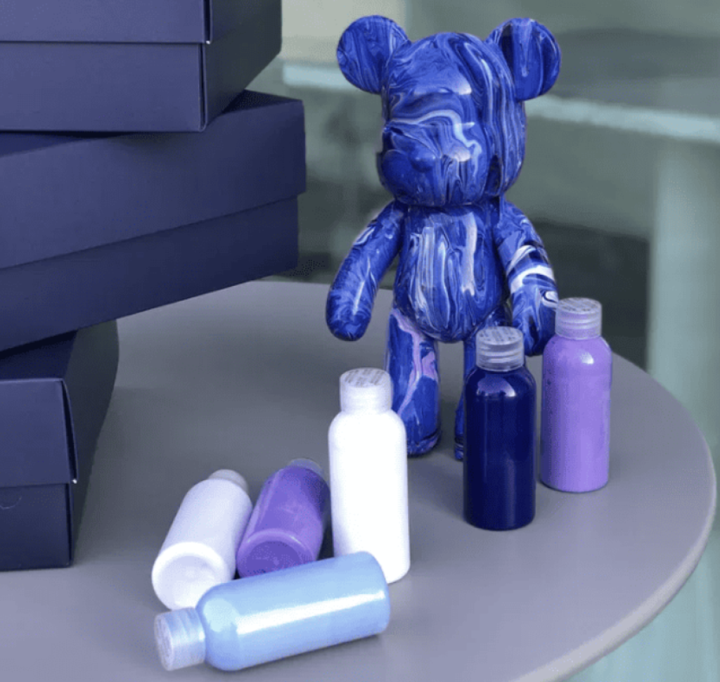 Флюїдний ведмедик-брелок з фарбами Bear BLUE iC227