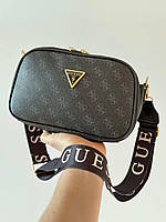 Женская сумка Guess Double Bag Dark Blue (тёмно-синяя) красивая сумочка на длинном ремне b14 house