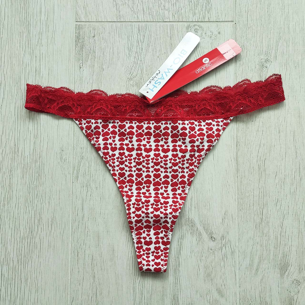 Набір 2 шт. жіночих стрінгів ATLANTIC розмір L з гіпюровим поясом