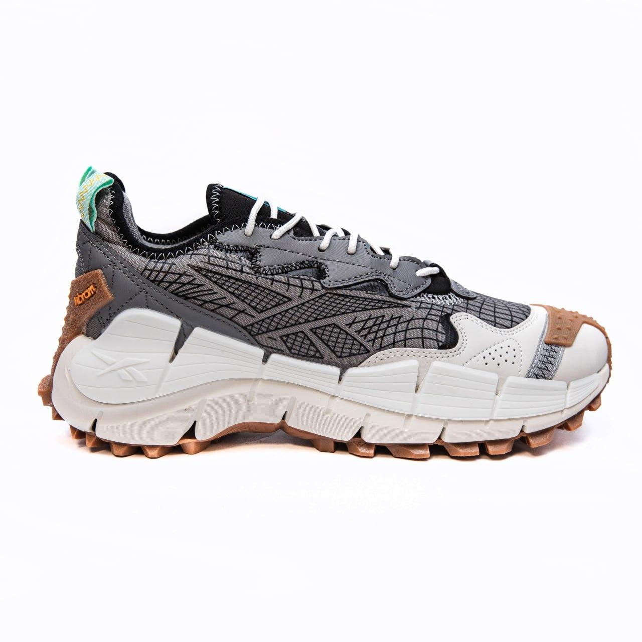 Чоловічі кросівки Reebok Zig Kinetica 2.5 Edge (сірі з коричневим) стильні кроси 2641 Рибок vkross
