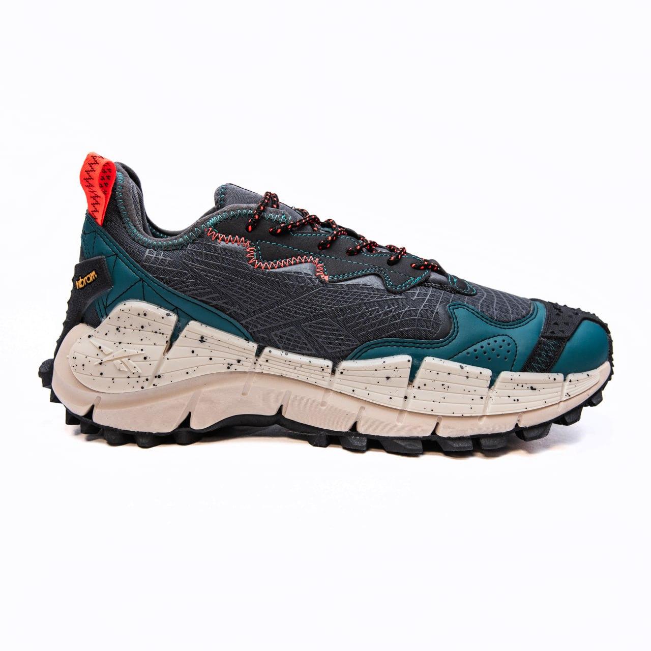Чоловічі кросівки Reebok Zig Kinetica 2.5 Edge (чорні з бірюзовим) стильні кросівки 2642 Рибок vkross
