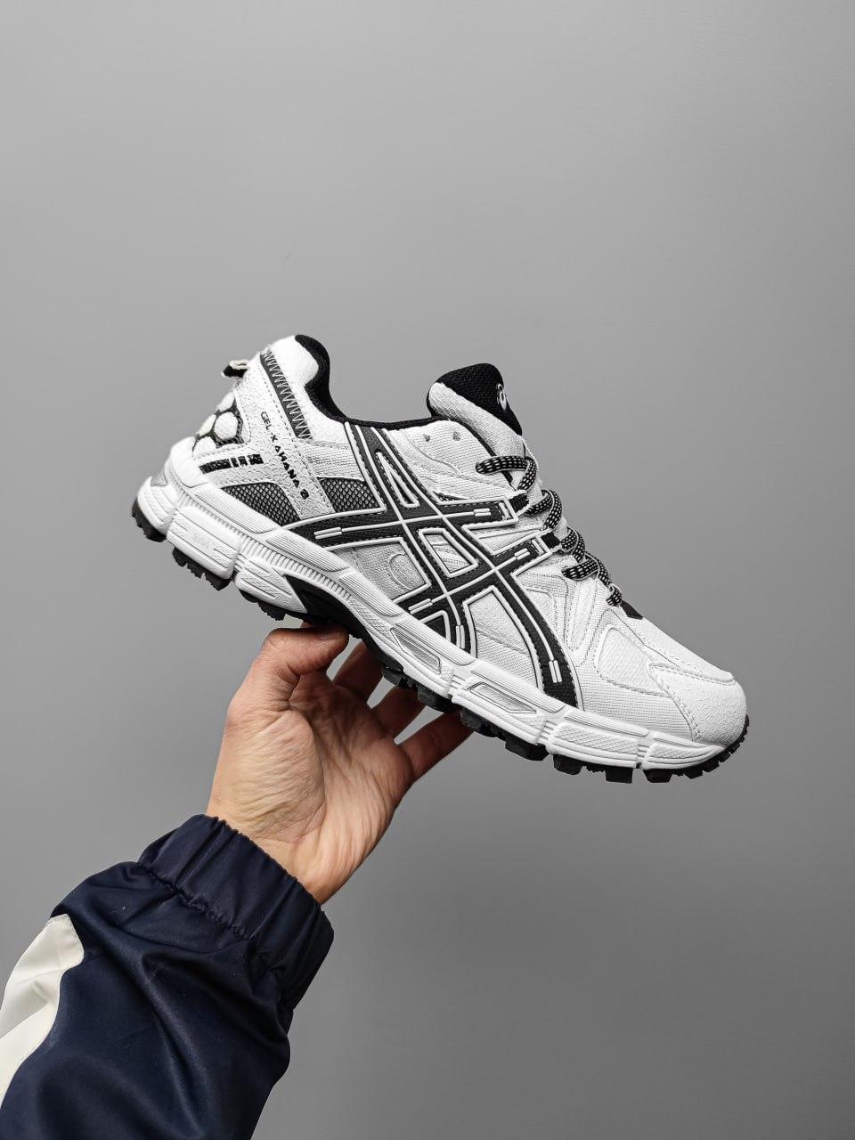 Чоловічі кросівки Asics Gel Kahana 8 White/Black (білі з чорним) модні кросівки AS032 Асикс vkross