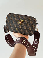 Женская сумка Guess Snapshot Brown (коричневая) красивая модная сумочка b10 vkross