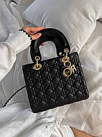 Женская сумка Dior D-Lite Big Black (черная) красивая удобная стильная сумочка AS419 vkross