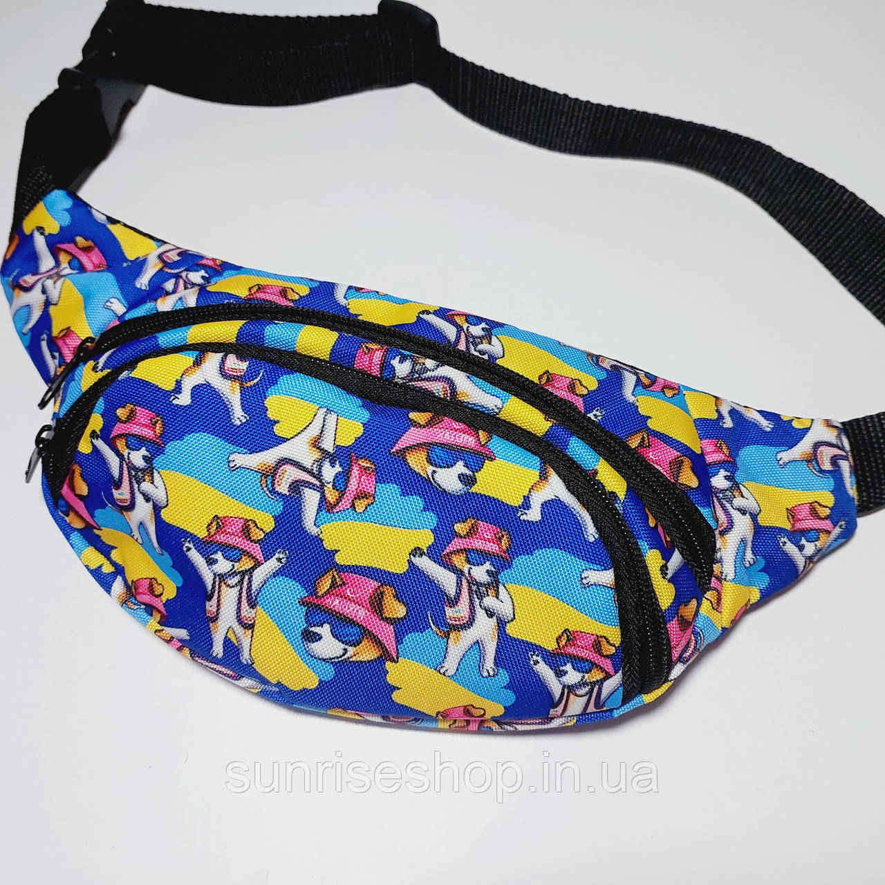 Поясна сумка бананка дитяча текстильна яскравий принт