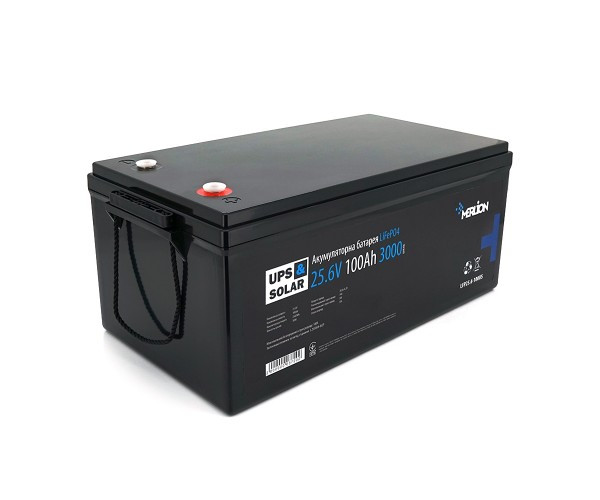 Літій-залізо-фосфатний акумулятор Merlion LiFePO4 25.6 V 100 AH (8S2P/BMS-100A), фото 1