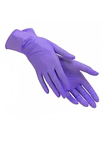 Перчатки нитриловые без пудры, 3,2 гр, текстурированые ALEXPHARM (уп 50 пар) р. L (фиолетовые) (Алексфарм)