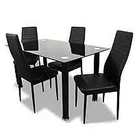 Комплект-кухонний скляний обідній стіл та стільці 4шт Меблі для кухні стіл та стілець (Кухонні меблі)