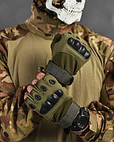 Военные беспалые перчатки олива, тактические беспалые перчатки зсу, защитные военные перчатки хаки ij520