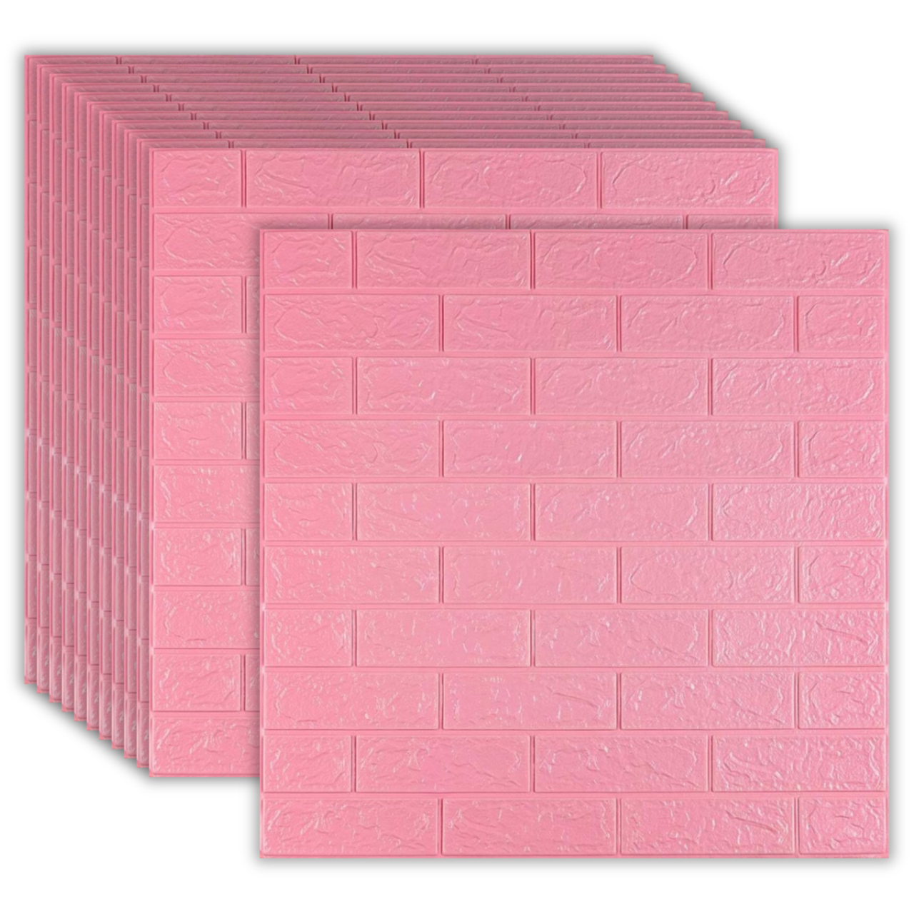 Декоративна самоклеюча 3Д панель під рожеву цеглу 700*770*3мм, (4-3) рожева 3д самоклейка на стіни! BV-0000231, фото 1