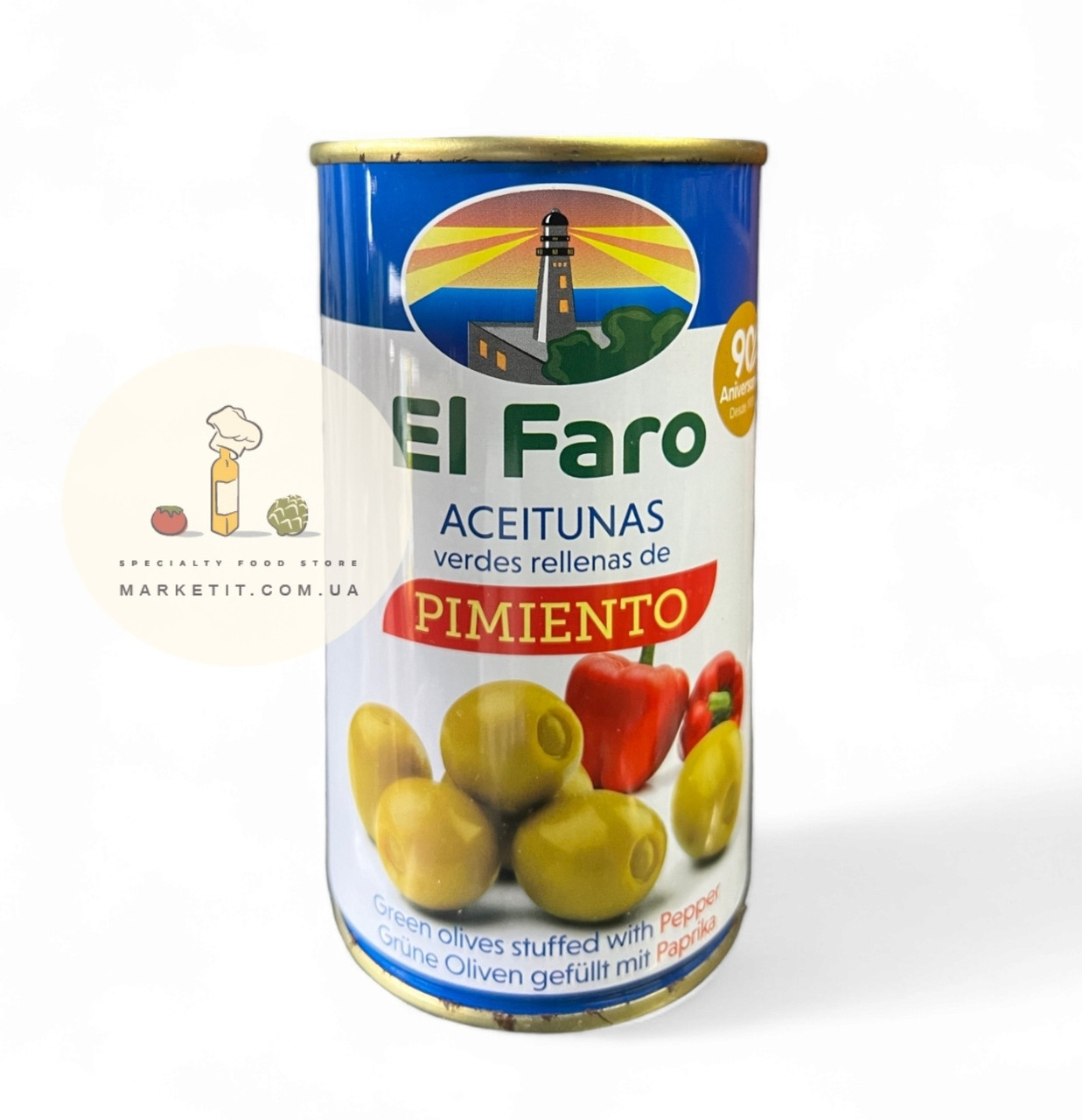 Зелені оливки El Faro Aceitunas Pimiento, фаршировані паприкою 350 г.