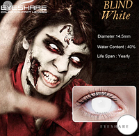 Белые линзы для глаз BLIND WHITE Eyeshare Линзы цветные оригинальные для парней TAP