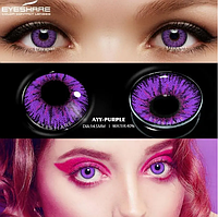 Цветные фиолетовые контактные линзы AYY PURPLE 14,2-14,5 мм Яркие Линзы кукольные глаза TAP