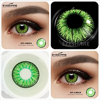 Линзы цветные для зеленых глаз 14-14,5 мм AYY-GREEN Яркие линзы шаринган TAP