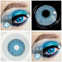 Цветные контактные голубые линзы NEWYORK-Blue PRO Eyeshare Голубые контактные линзы для косплей TAP