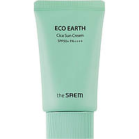Солнцезащитный крем для чувствительной кожи лица с экстрактом центеллы The Saem Eco Earth Cica Sun Cream