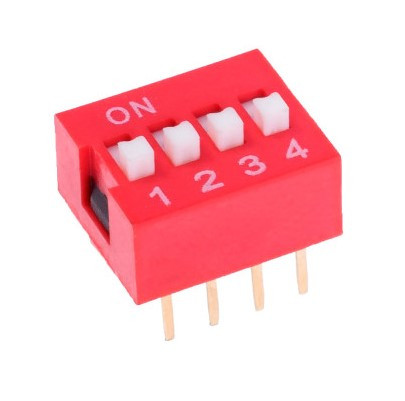 DIP перемикач (dip switch) DS-04 в плату, 8pin