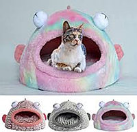 М'яке ліжко у формі риби для хатніх тварин/Пальна лежанка для котів і собак DG9