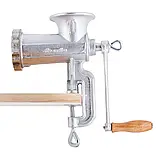 М'ясорубка ручна Kamille чавунна з трьома насадками 19х12х29см, фото 6