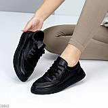 Базові чорні кеди натуральна шкіра з перфорацією виробництво Україна взуття жіноче, фото 3