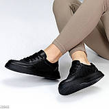 Базові чорні кеди натуральна шкіра з перфорацією виробництво Україна взуття жіноче, фото 9