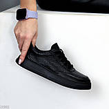 Базові чорні кеди натуральна шкіра з перфорацією виробництво Україна взуття жіноче, фото 10