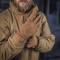 Зимние перчатки тактические M-Tac Койот (M), перчатки Winter Soft Shell, полнопалые перчатки BIMA
