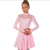 Платье рейтинговое бейсик с длинным рукавом и гипюровыми вставками SP-Planeta DR-1494 42 Светло-Розовый