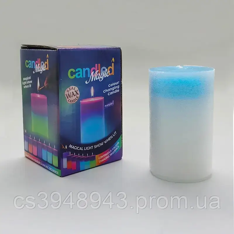 Декоративная восковая свеча с эффектом пламенем и LED подсветкой Candles magic 7 цветов RGB skr - фото 3 - id-p2179176436