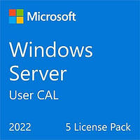 Лицензия доступа Microsoft Windows Server 2022 CAL 5 User англ, ОЕМ без носителя (R18-06466)