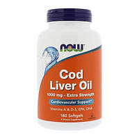 Жир из печени трески NOW Foods Cod Liver Oil 1000 mg 180 Softgels KC, код: 7520334