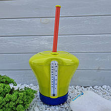 Поплавець-дозатор для басейну для великих таблеток хлору з термометром Kokido CD16BU (табл. 75 мм) зелений