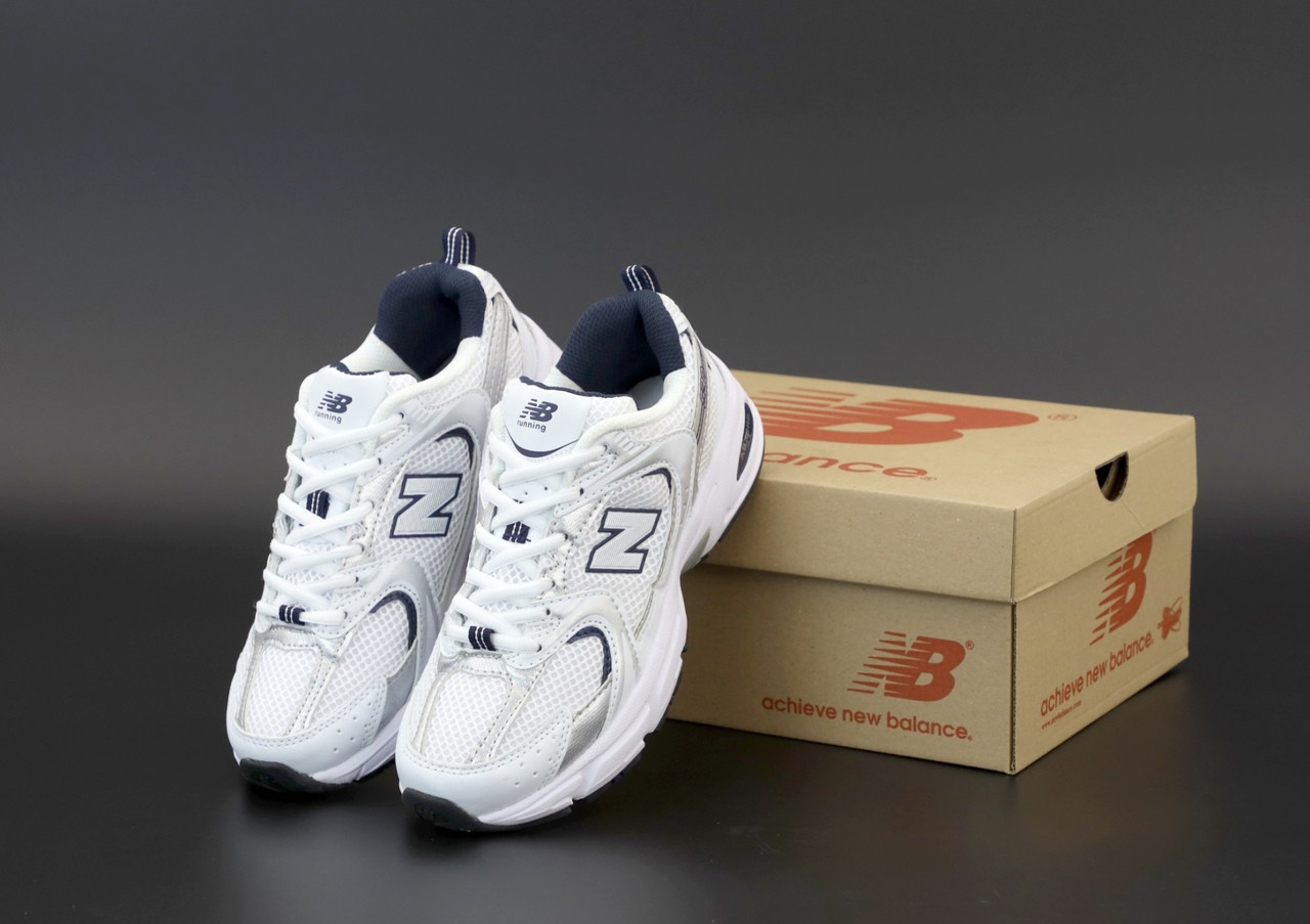 Женские кроссовки New Balance 530, белый, серый, синий, Вьетнам Нью Беленс 530 білі з синім - фото 6 - id-p2179211286