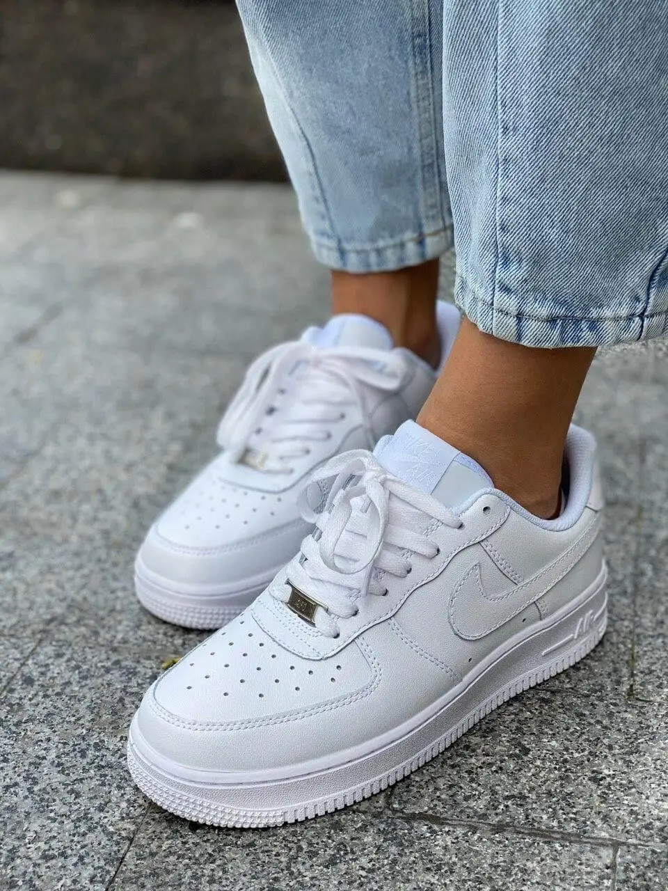 Женские кроссовки Nike Air Force 1 Low, кожа, белый, Вьетнам Найк Еір форс шкіряні білі - фото 2 - id-p2179211317