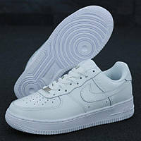 Мужские кроссовки Nike Air Force 1 Low, кожа, белый, Вьетнам Найк Еір Форс 1 Лов білі шкіряні