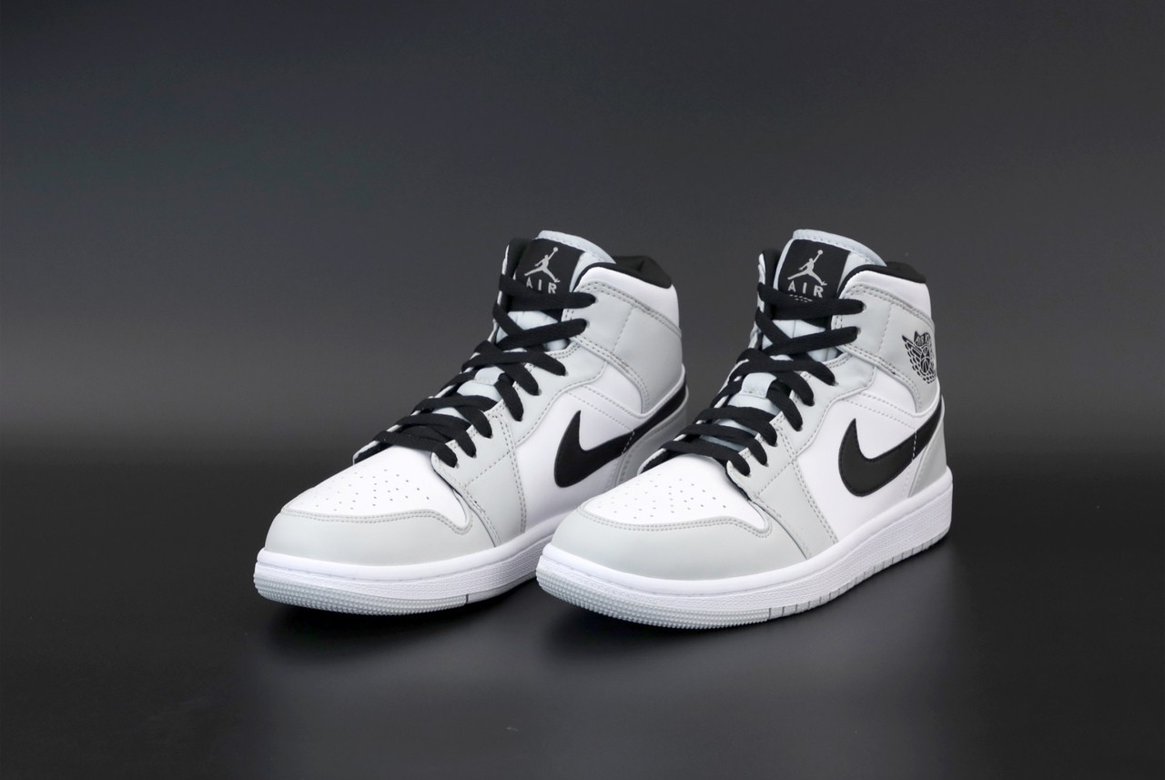 Мужские кроссовки Nike Air Jordan 1 Retro High, кожа, серый, белый, черный, Найк Еір Джордан 1 Ретро Хай - фото 4 - id-p2179211330