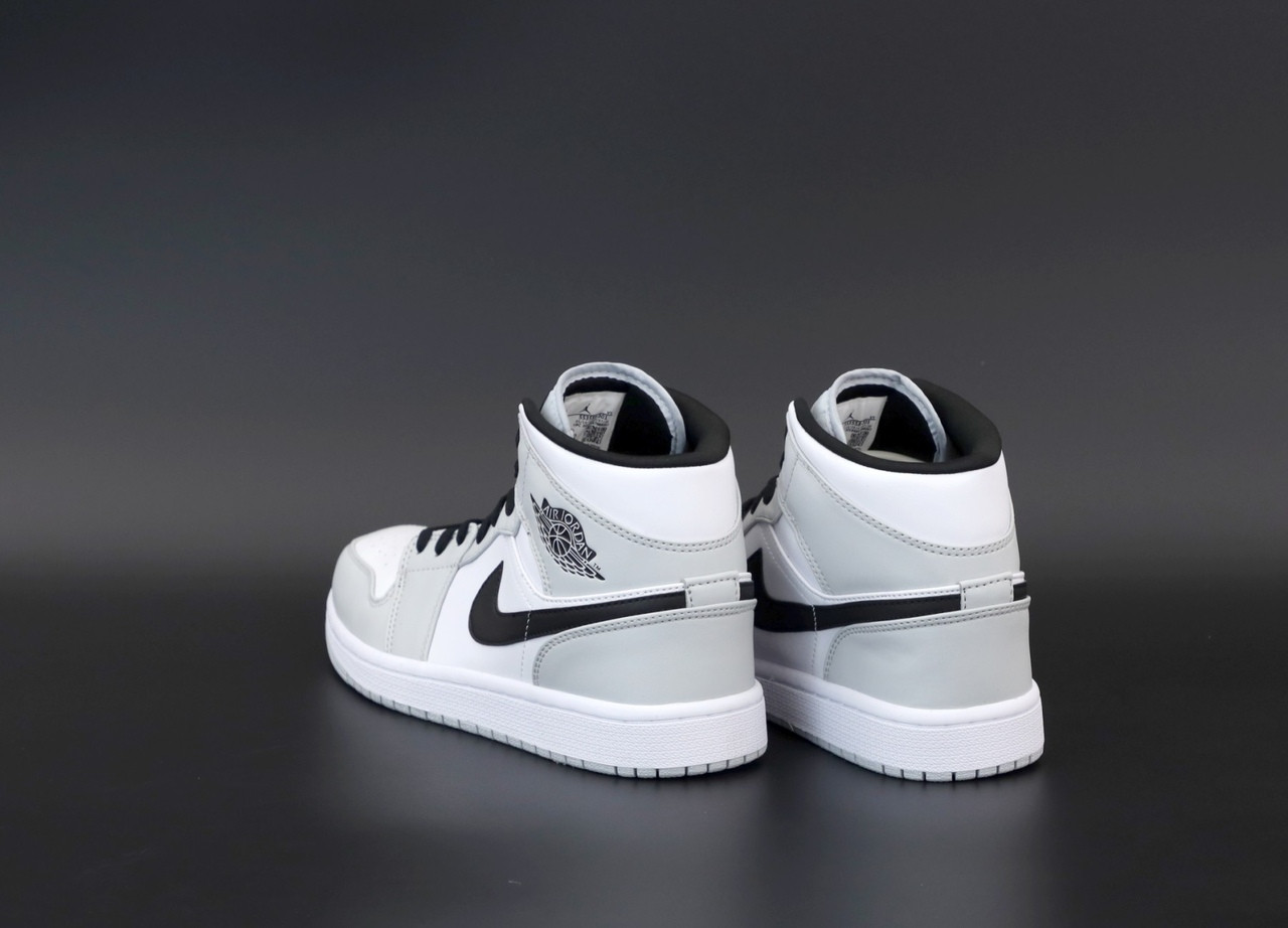 Мужские кроссовки Nike Air Jordan 1 Retro High, кожа, серый, белый, черный, Найк Еір Джордан 1 Ретро Хай - фото 7 - id-p2179211330