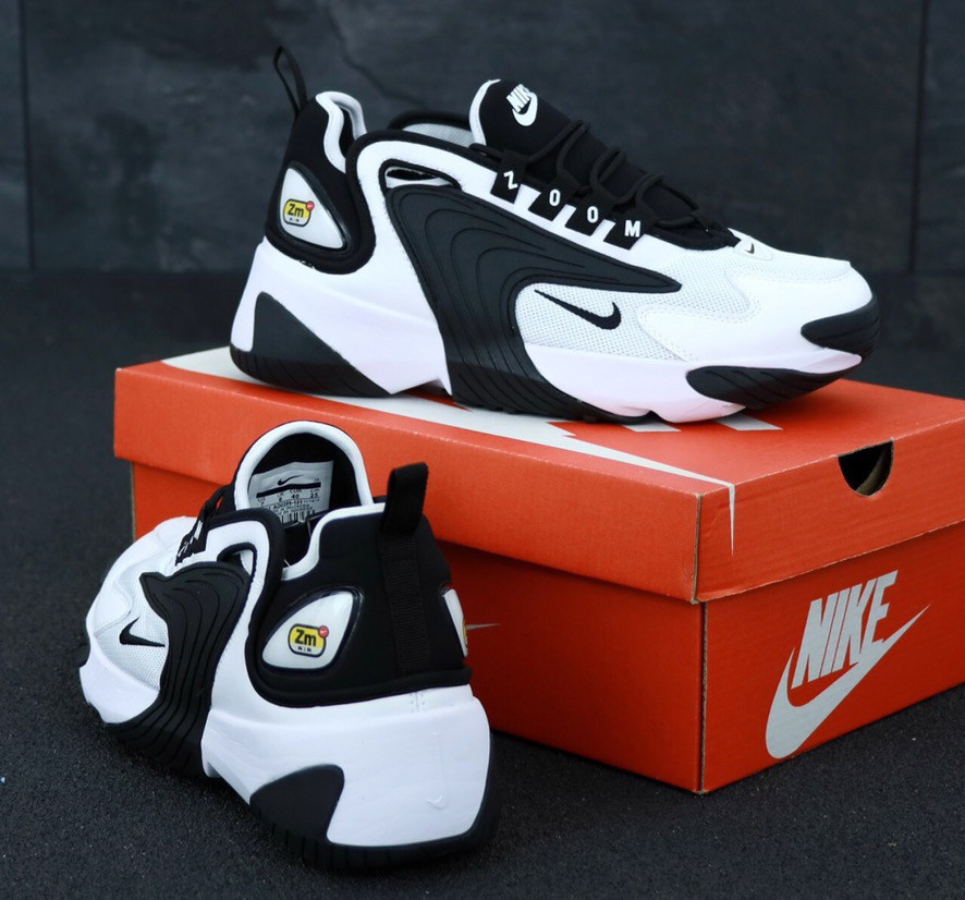 Мужские кроссовки Nike Zoom 2K, Найк Зум 2К чорно-білі - фото 1 - id-p2179211339