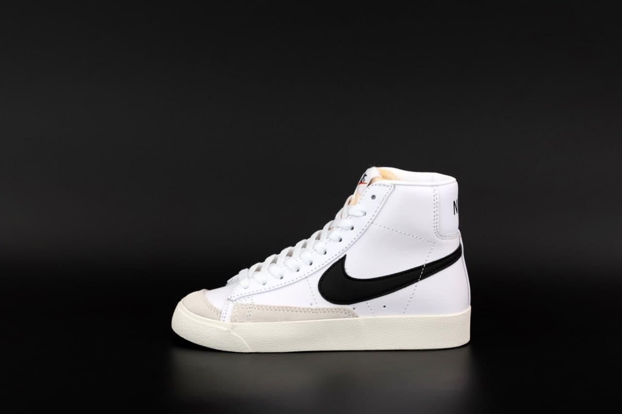 Женские кроссовки Nike Blazer Mid, белый, серый, черный, Вьетнам Найк Блазер Мід білі з сірим з чорним - фото 6 - id-p2179211355