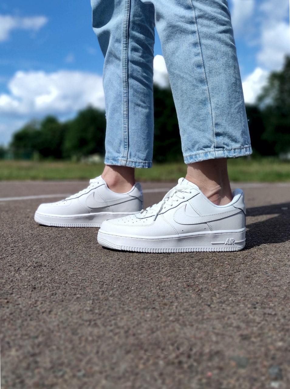 Женские кроссовки Nike Air Force 1 Low, кожа, белый, Вьетнам Найк Еір Форс 1 Лов білі шкіряні - фото 8 - id-p2179211448