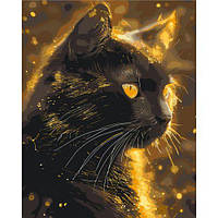 Картина по номерам Черный кот, животные. С красками металлик 40*50 см Оригами LW 3301 [tsi237652-TCI]