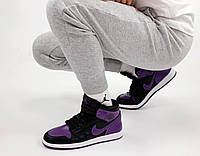 Мужские кроссовки Nike Air Jordan 1 Retro, фиолетовый, белый, чёрный, Вьетнам