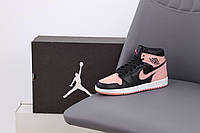 Жіночі кросівки Nike Air Jordan 1, рожевий, чорний, В'єтнам
