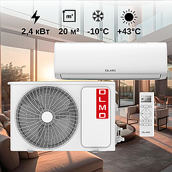 Кондиціонер OLMO Inventa Delux OSH-08LDH3 2,4 кВт, 220 В, площа обігріву 20 м²